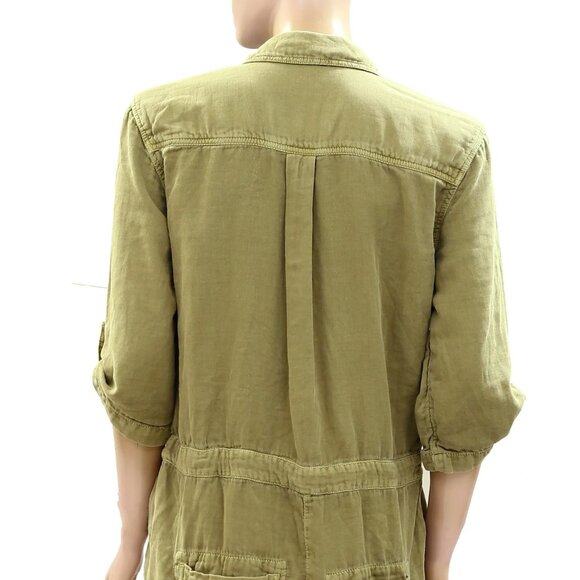 Sundance Monroe Cotton Jumpsuit Army Green Shorts Romper Jumpsuit Small EUC - Picture 5 of 8